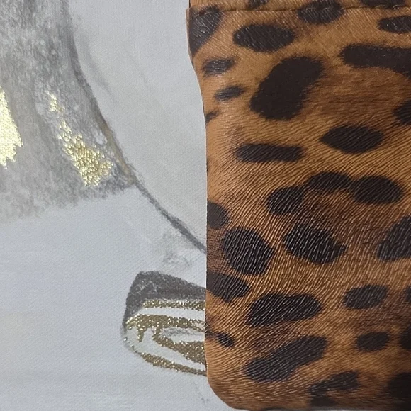 Ipsy Leopard Print Cosmetic Bag with Red Accent - Picture 6 of 9